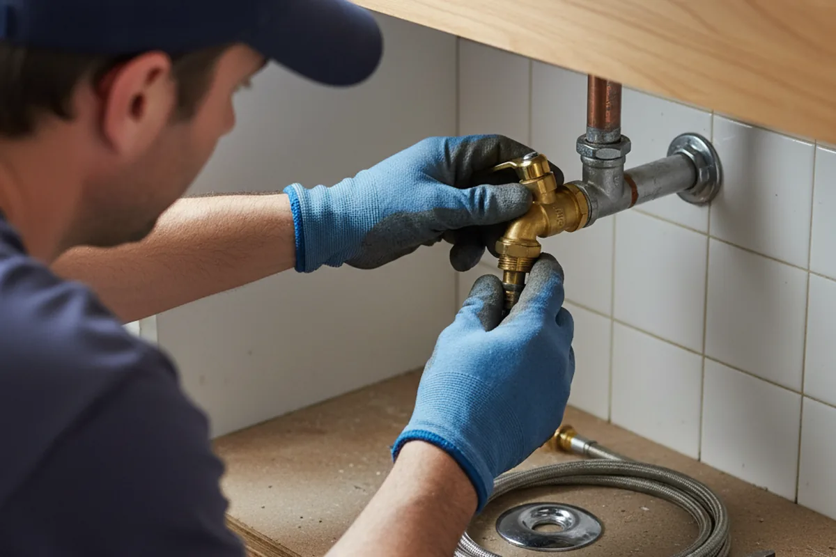 Shutoff valve and fitting work during Burst Pipe Repair in Metuchen